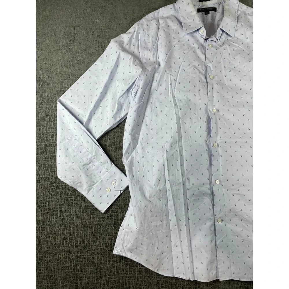 Banana Republic Slim Fit Non-Iron Dress Shirt Mens Large Blue Floral Print L/S